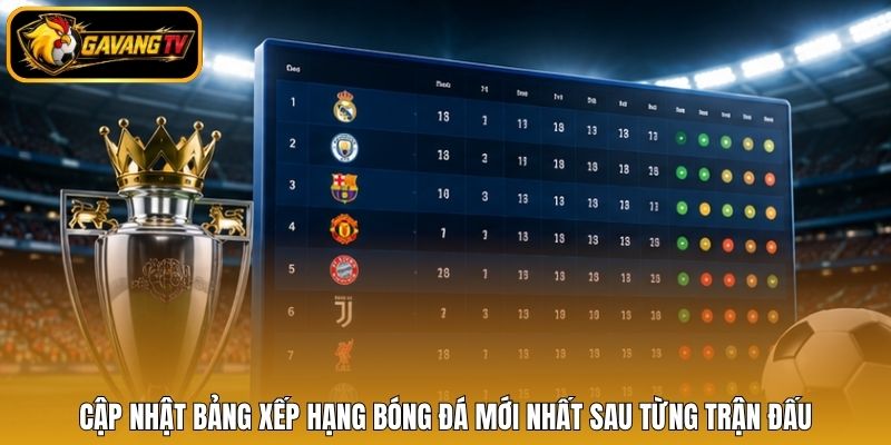 Cập nhật bảng xếp hạng bóng đá mới nhất sau từng trận đấu