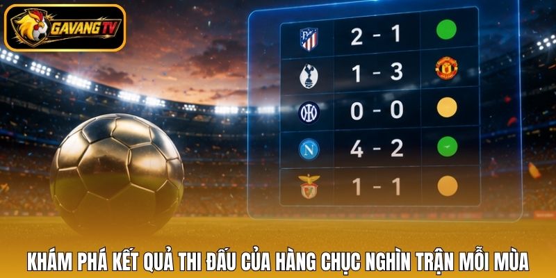 Khám phá kết quả thi đấu của hàng chục nghìn trận mỗi mùa